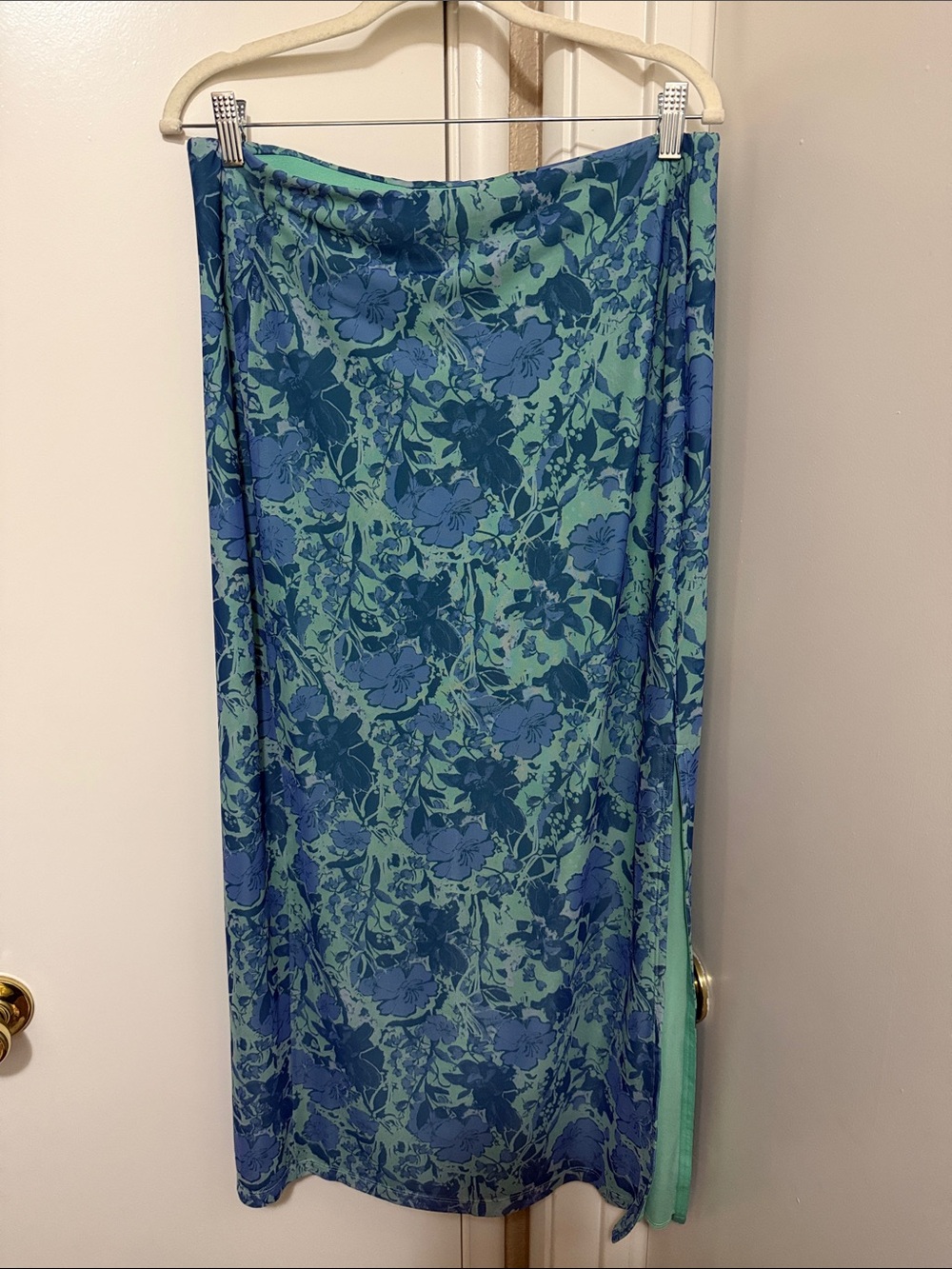Free People Floral Maxi Skirt - Blue & Teal
